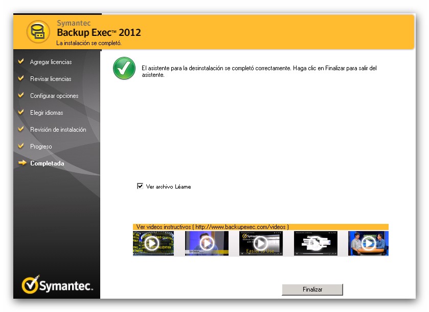 Instalación de licencias en Symantec Backup Exec 2012