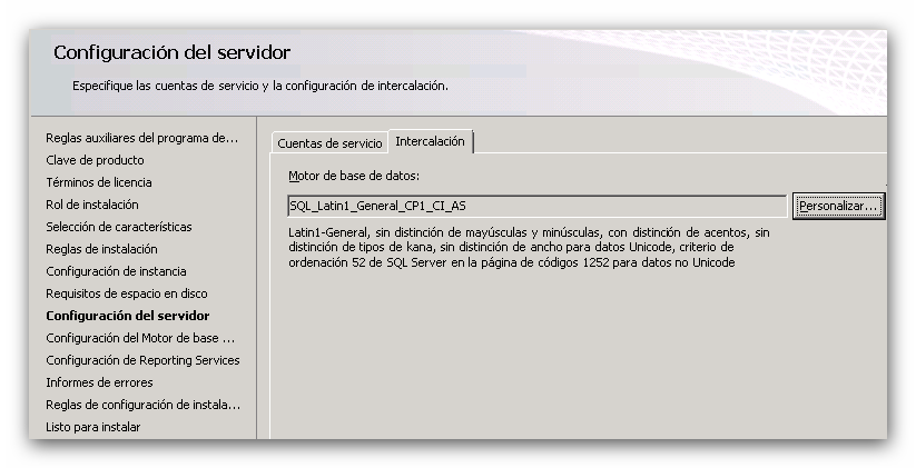 Instalación de System Center Configuration Manager 2012: SQL Server 2012