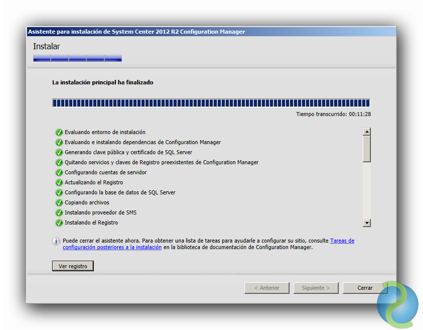 Instalación de System Center Configuration Manager 2012