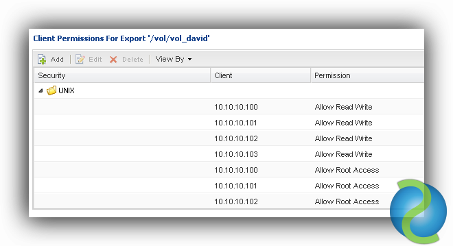 Exportar un volumen NFS editando el archivo exports