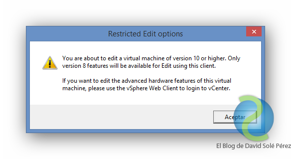 Edit settings de nuevo posible con vSphere 5.5 Update 2
