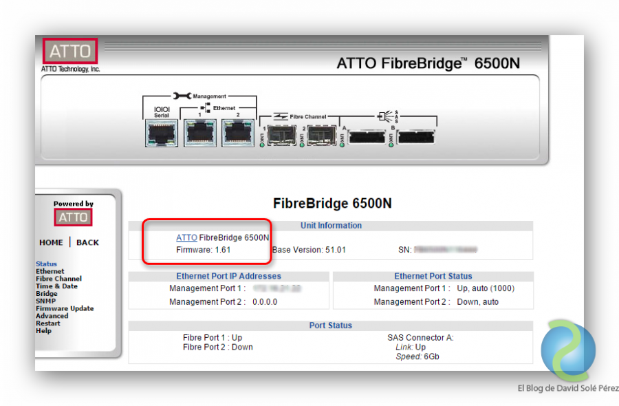 Actualizar El Firmware De Un ATTO FibreBridge 6500N