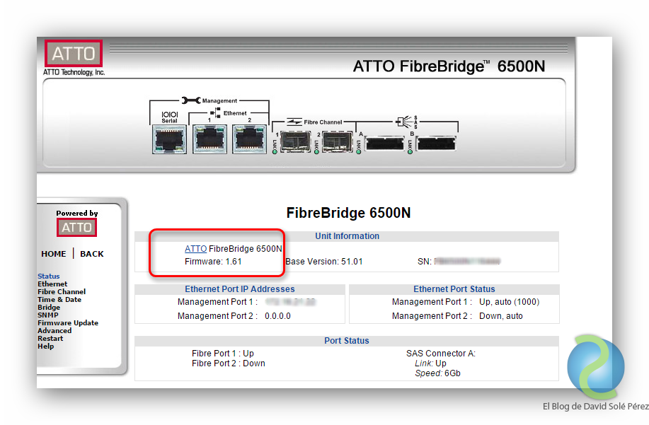 Actualizar el Firmware de un ATTO FibreBridge 6500N